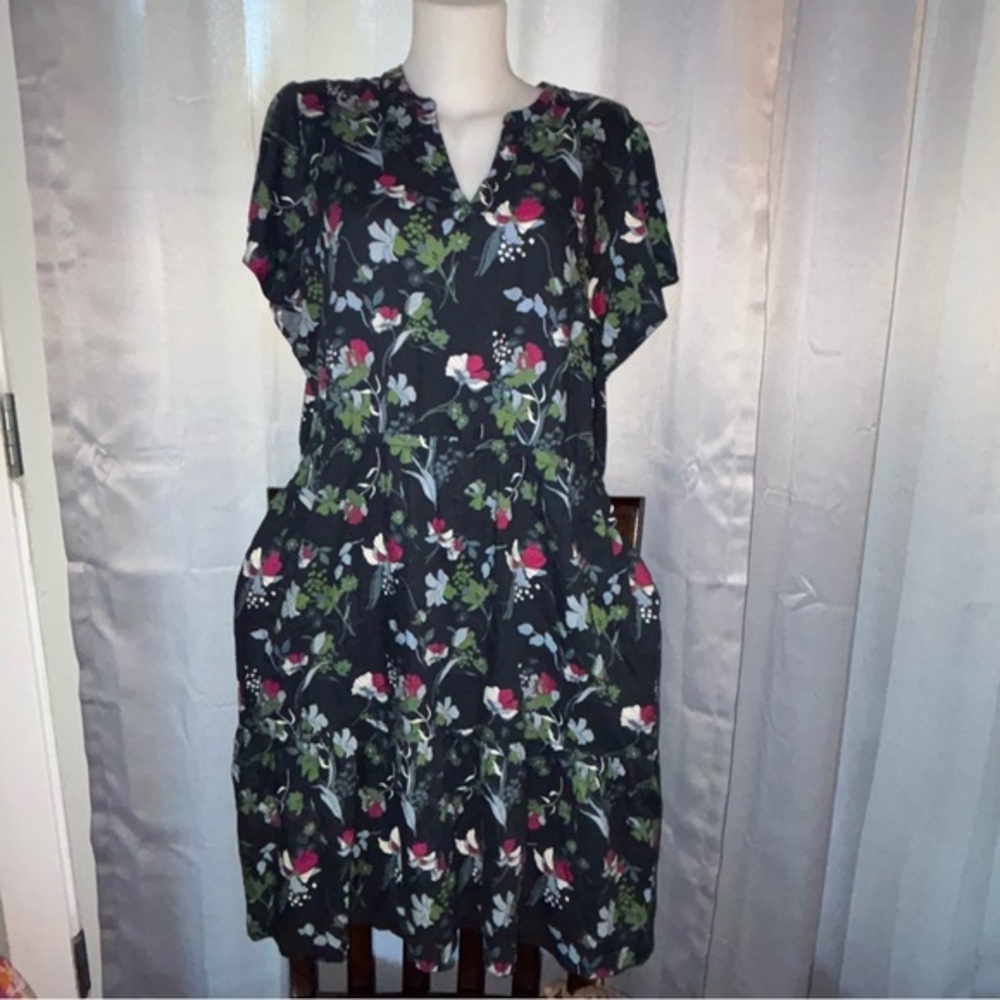 Denver Hayes Pink and White Ruffled Tiered Midi Sundress ladies xl